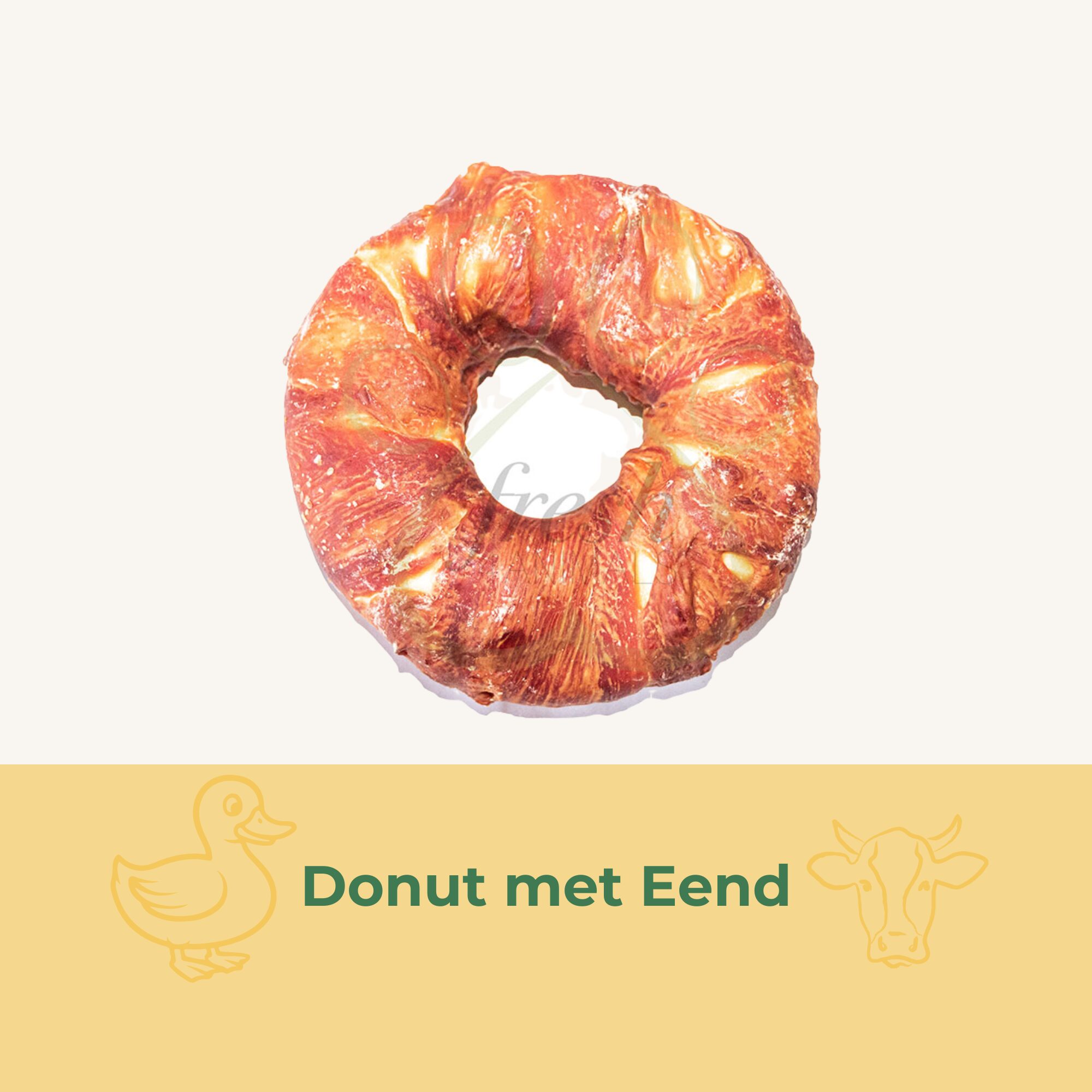 Donut met eend snack hond