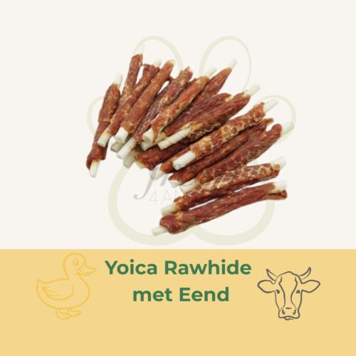 Yoica rawhide met eend snack hond