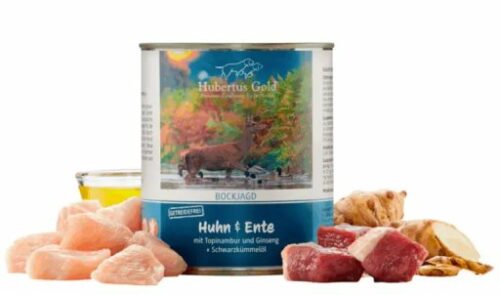 Hubertus gold kip eend blikvoeding hond 800gr