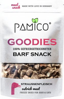 Pamico Gevriesdroogd Struisvogelvlees - 50gr snack hond
